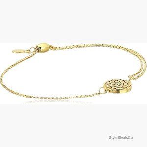 Adjustable Pull Chain Bracelet 5.5-9.5" Gold Plated Sterling Silver
